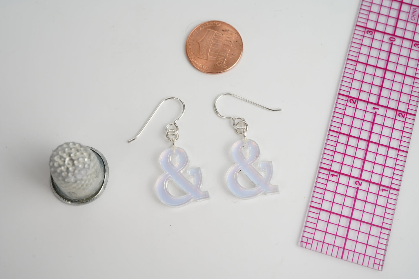 Ampersand Dangle Earrings- Iridescent