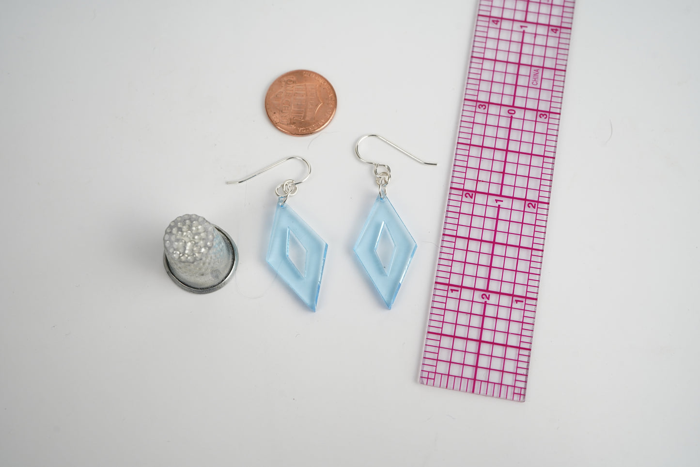 Blue Diamond Dangle Earrings