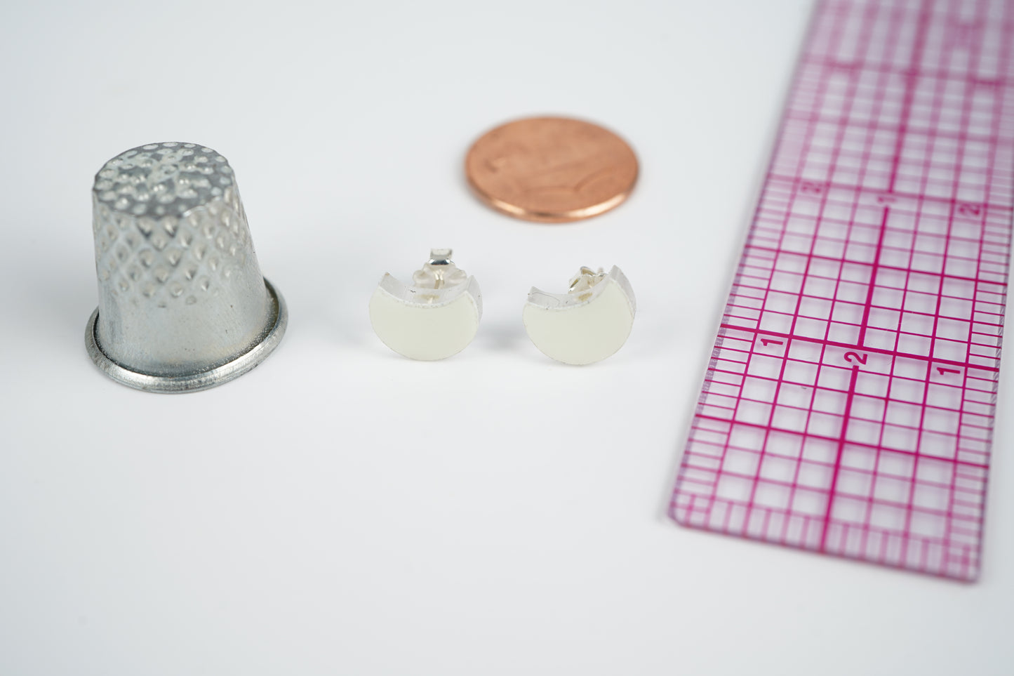 Glow in the Dark Moon Stud Earrings