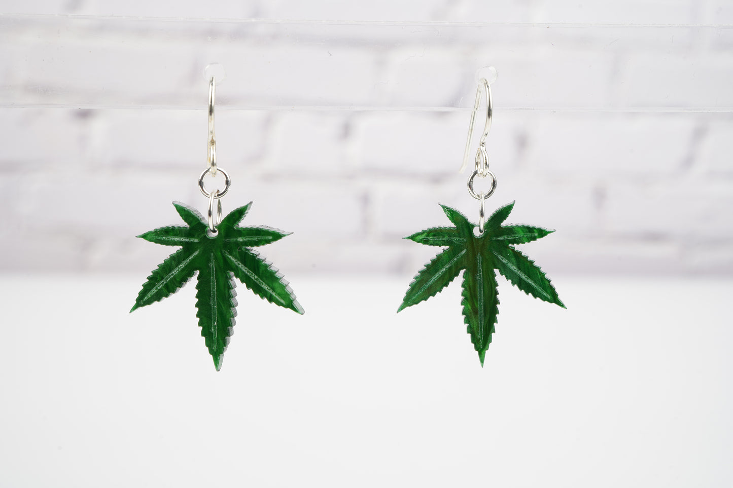 Pot Leaf Dangle Earrings