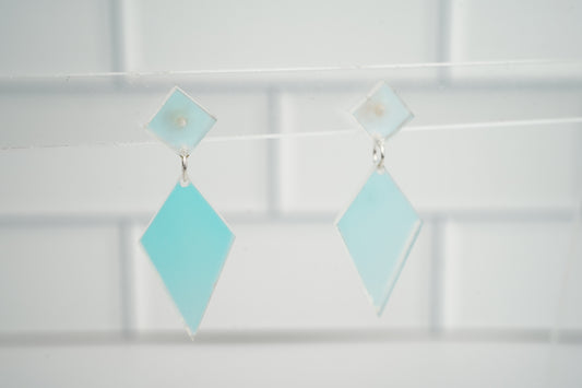 Dangle Diamond Iridescent Stud Earrings