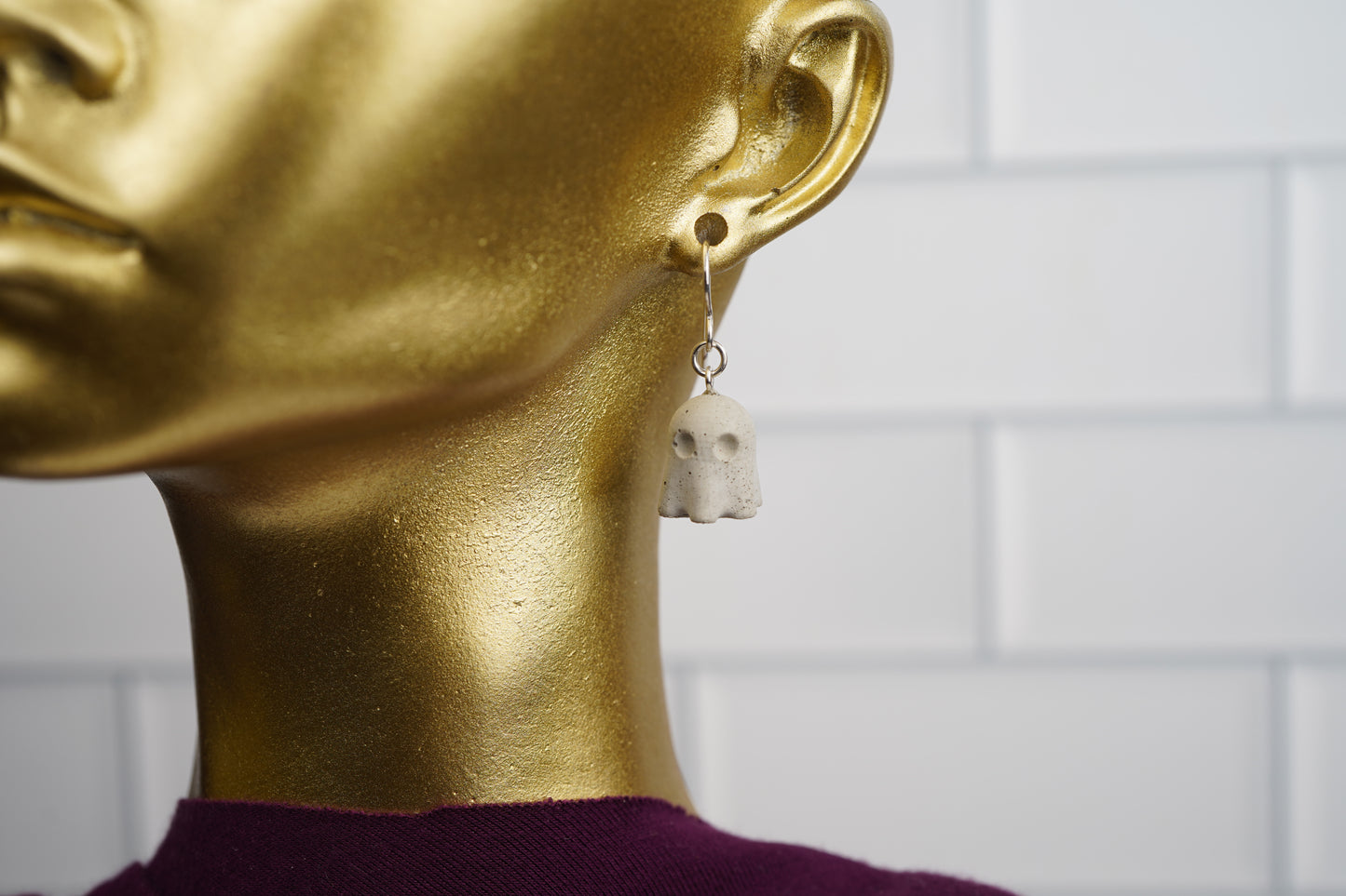Concrete Ghost Dangle Earrings