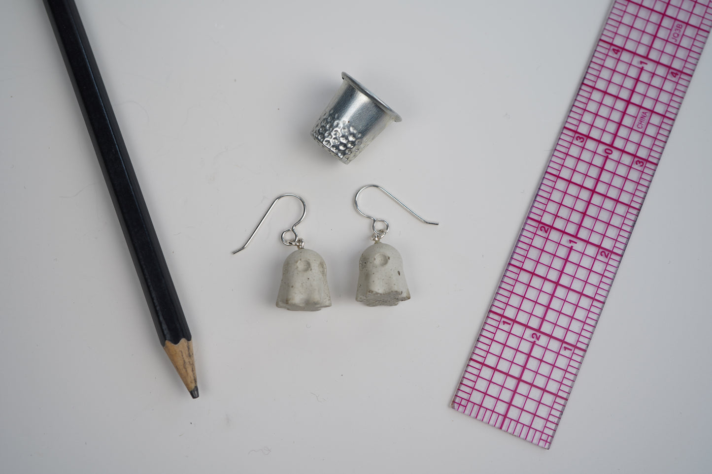 Concrete Ghost Dangle Earrings