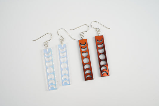 Moon Phase Dangle Earrings- Iridescent