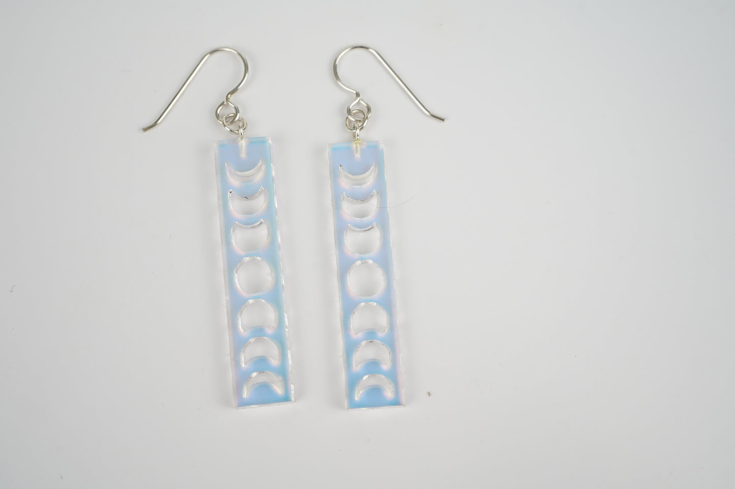 Moon Phase Dangle Earrings- Iridescent