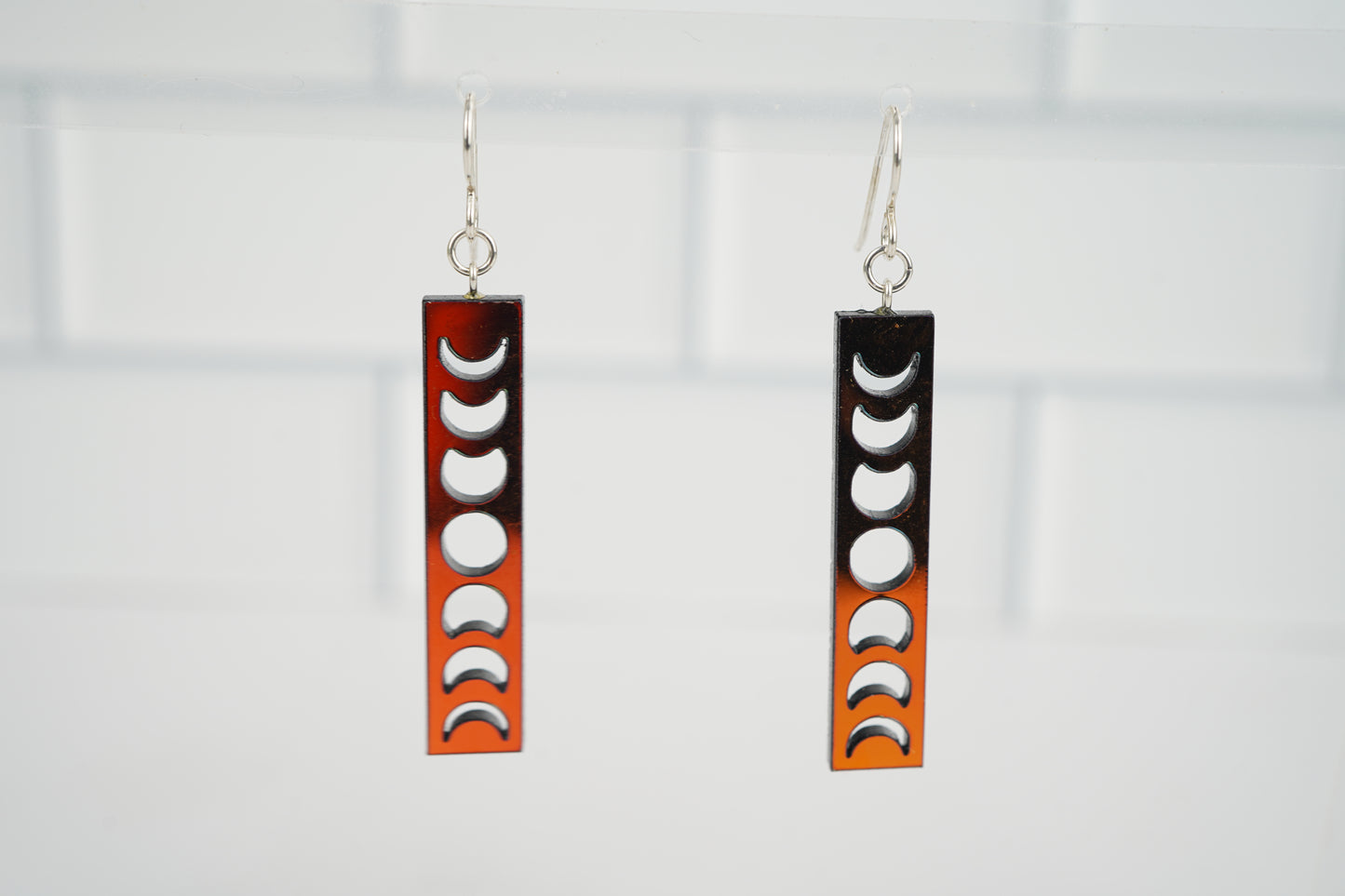 Moon Phase Dangle Earrings- Iridescent
