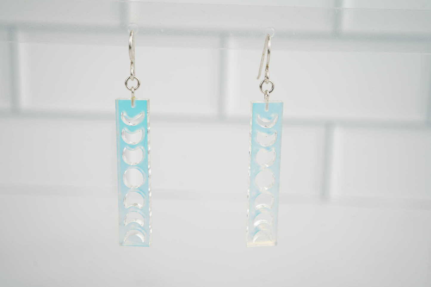 Moon Phase Dangle Earrings- Iridescent
