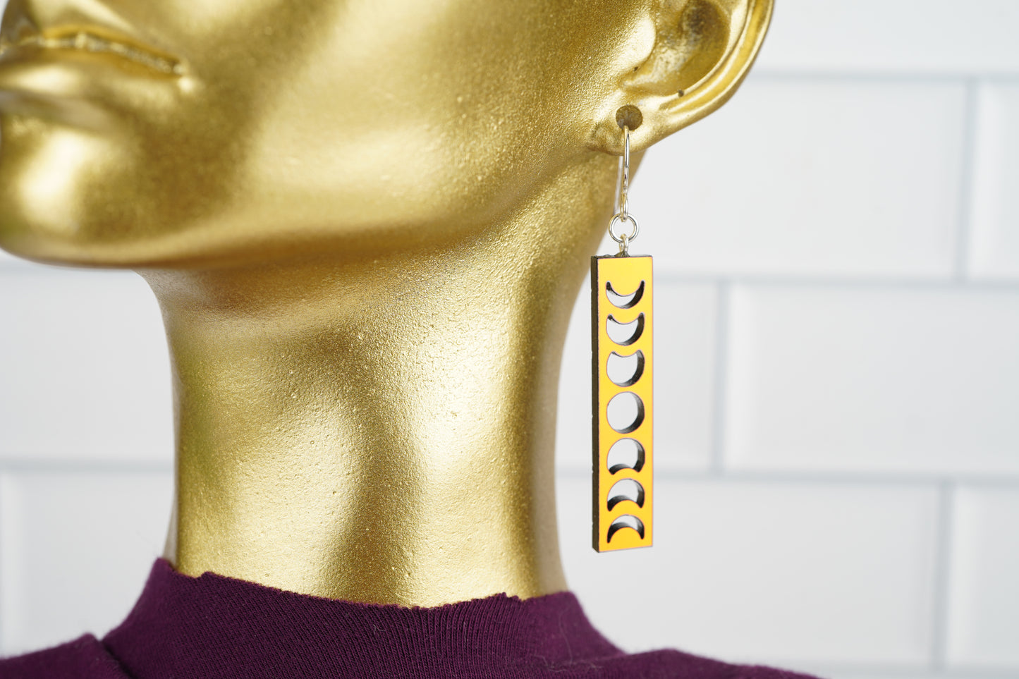 Moon Phase Dangle Earrings- Iridescent