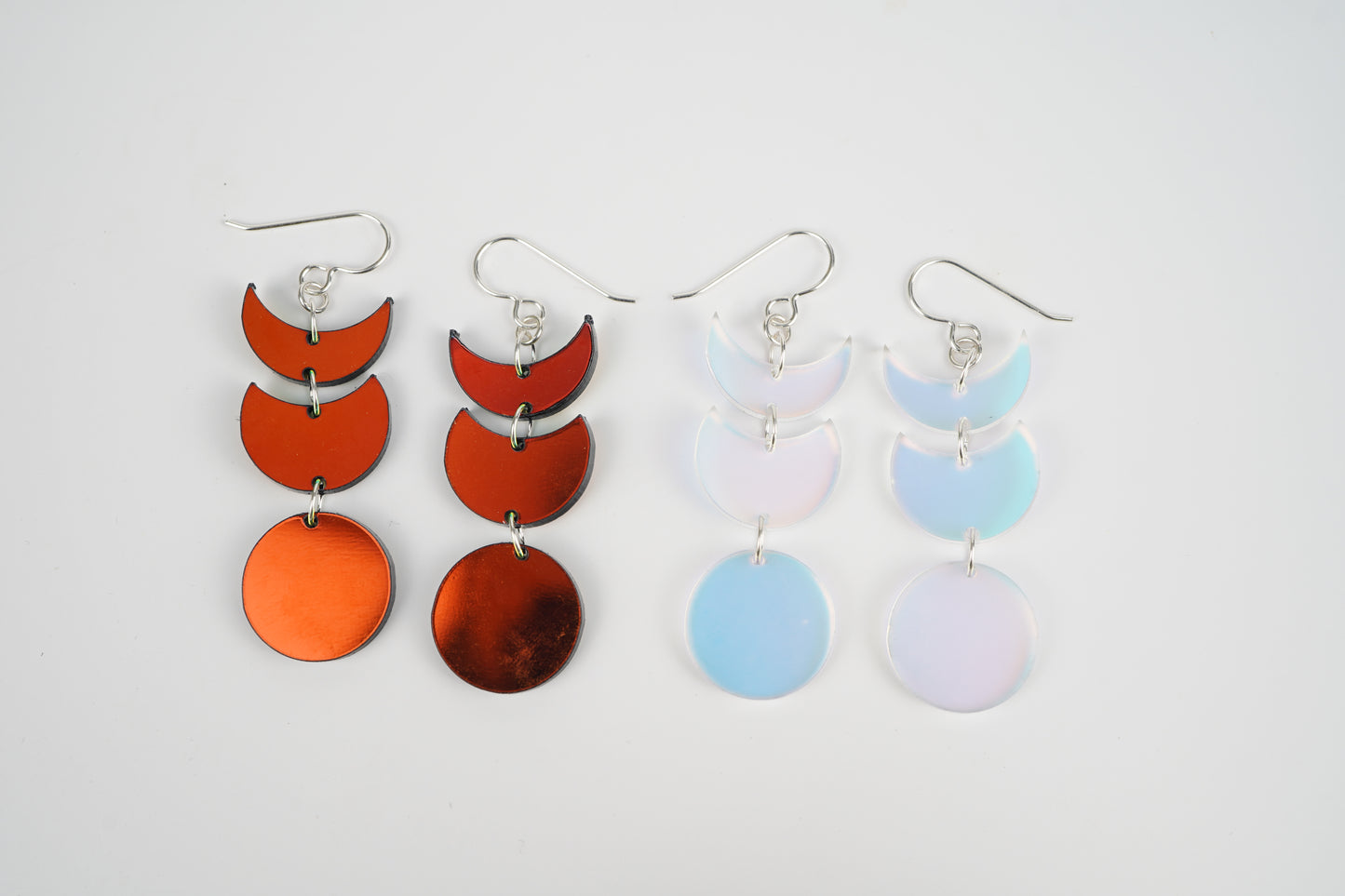 Moon Dangle Earrings- Iridescent