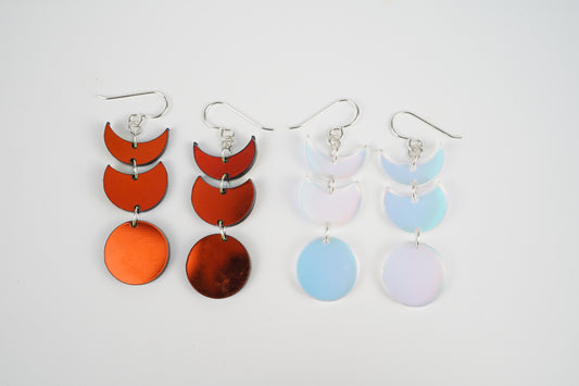 Moon Dangle Earrings- Iridescent