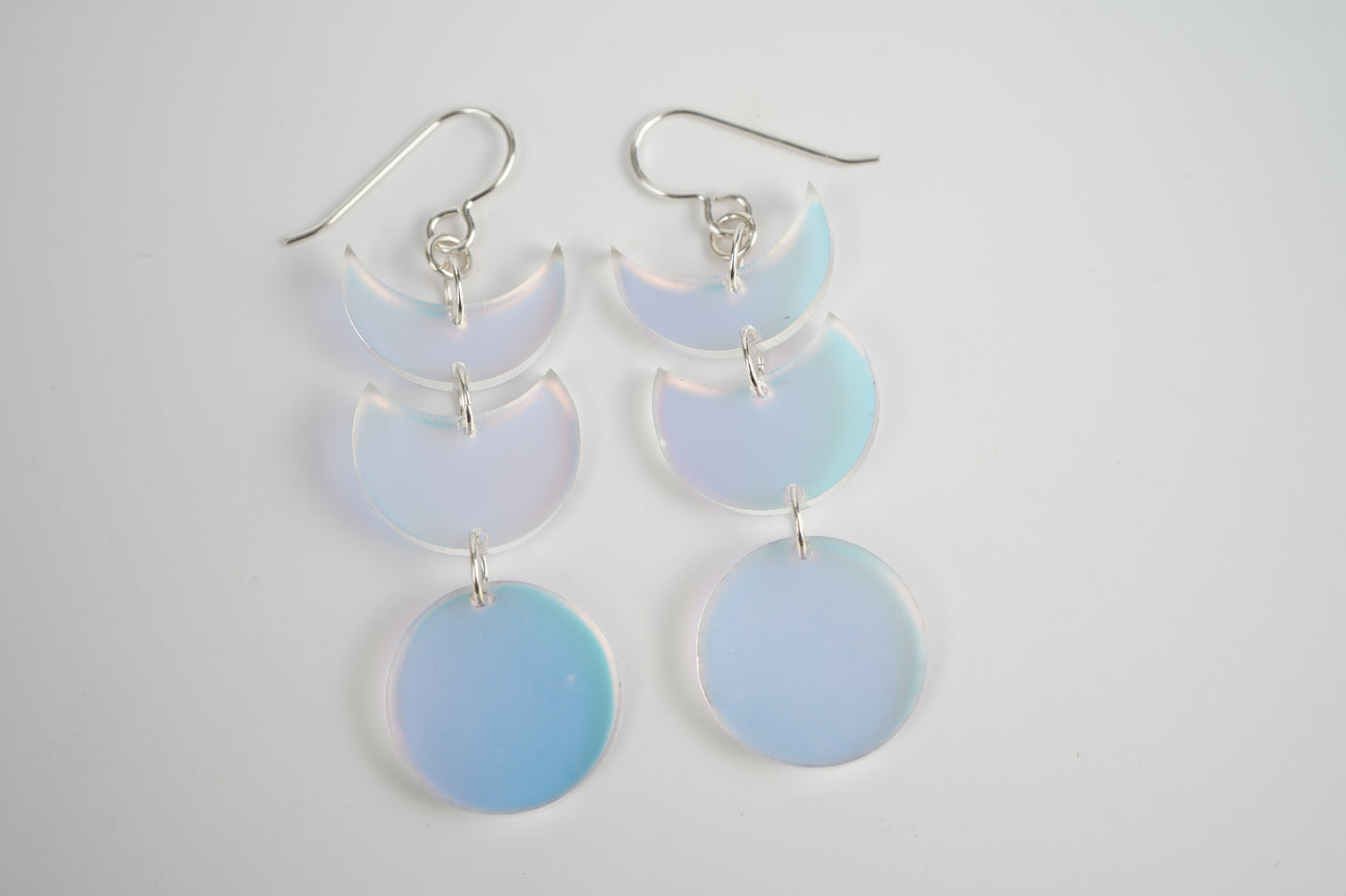 Moon Dangle Earrings- Iridescent