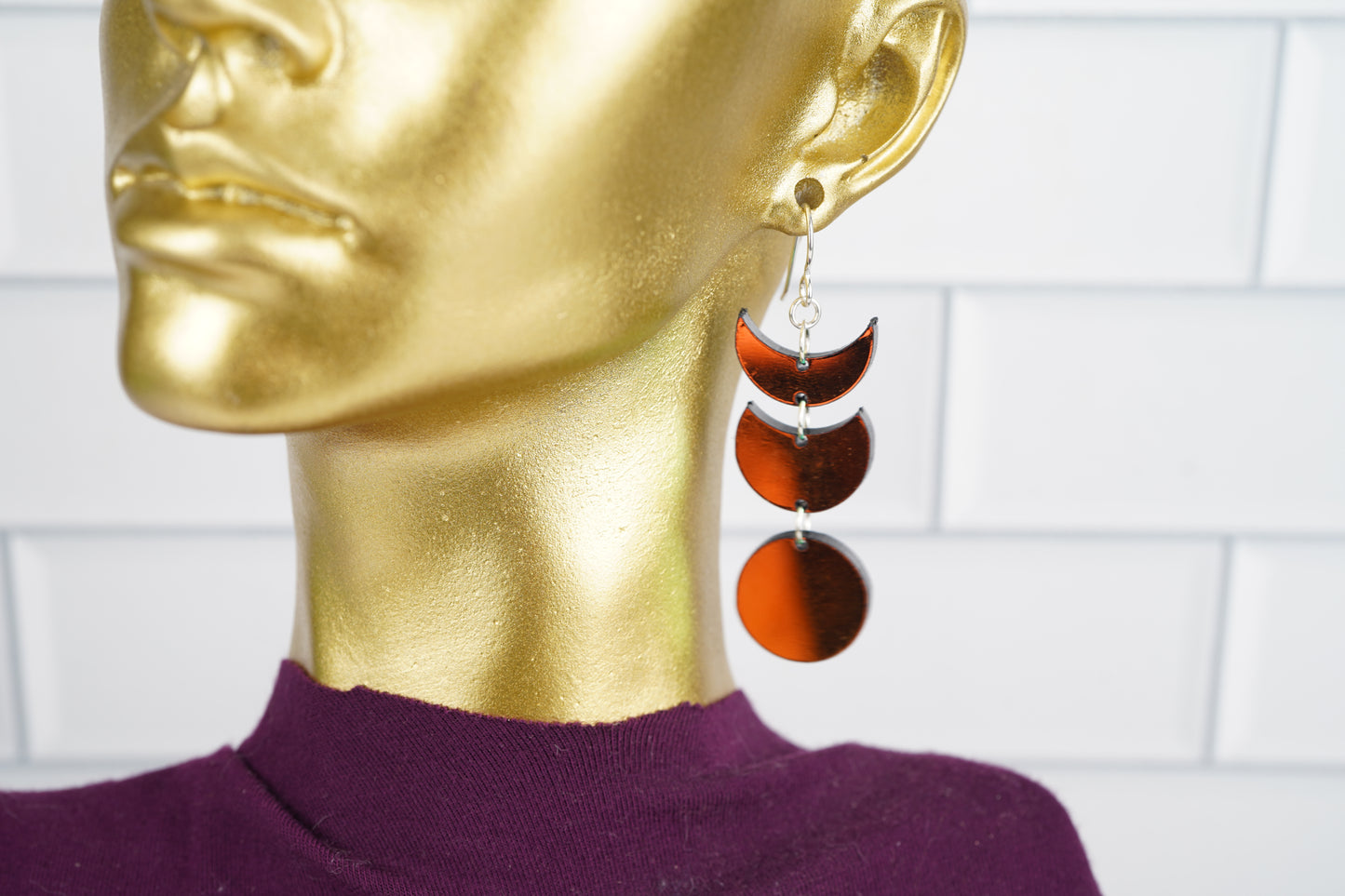 Moon Dangle Earrings- Iridescent